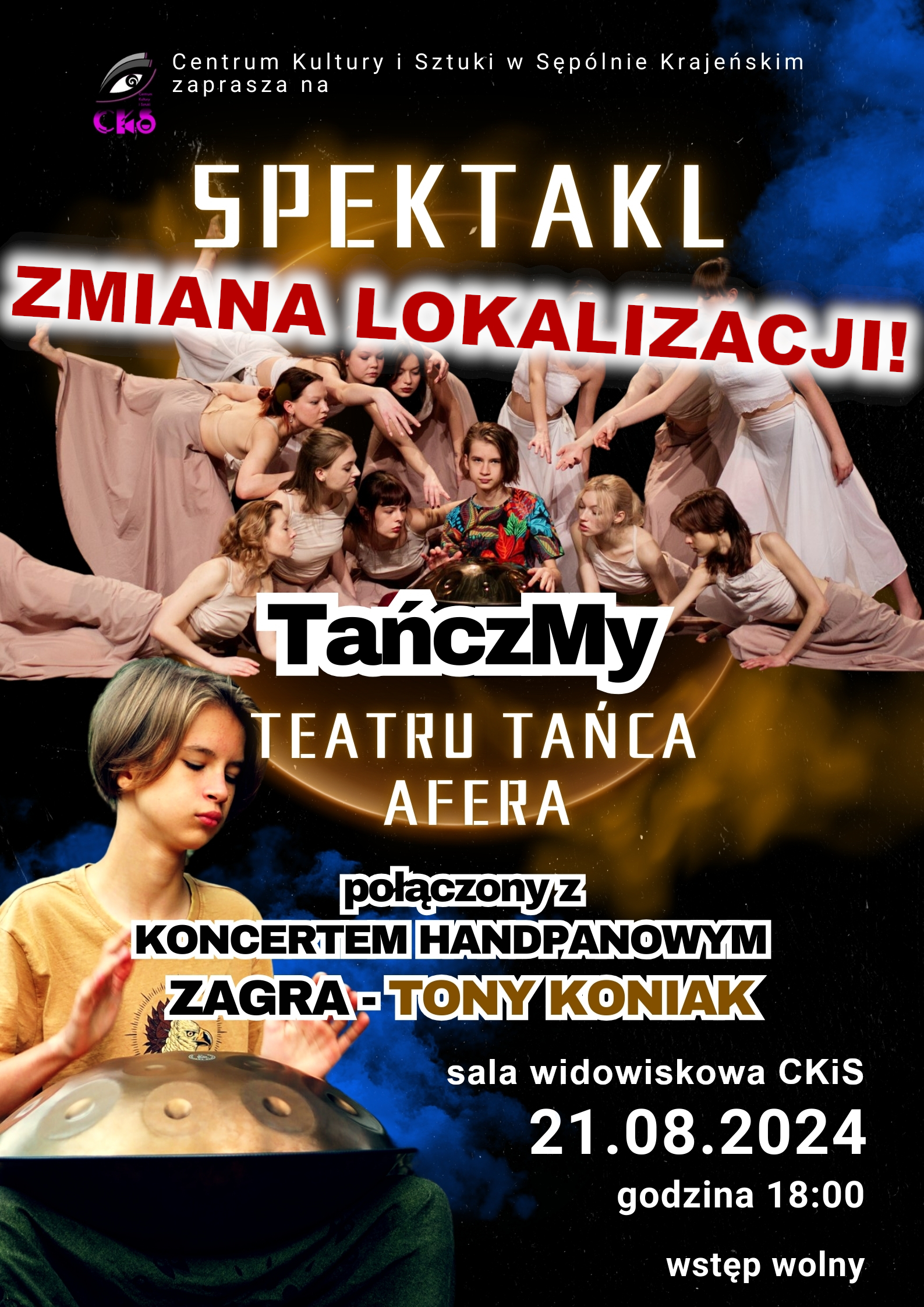 Spektakl taneczny w rytm muzyki handpanowej