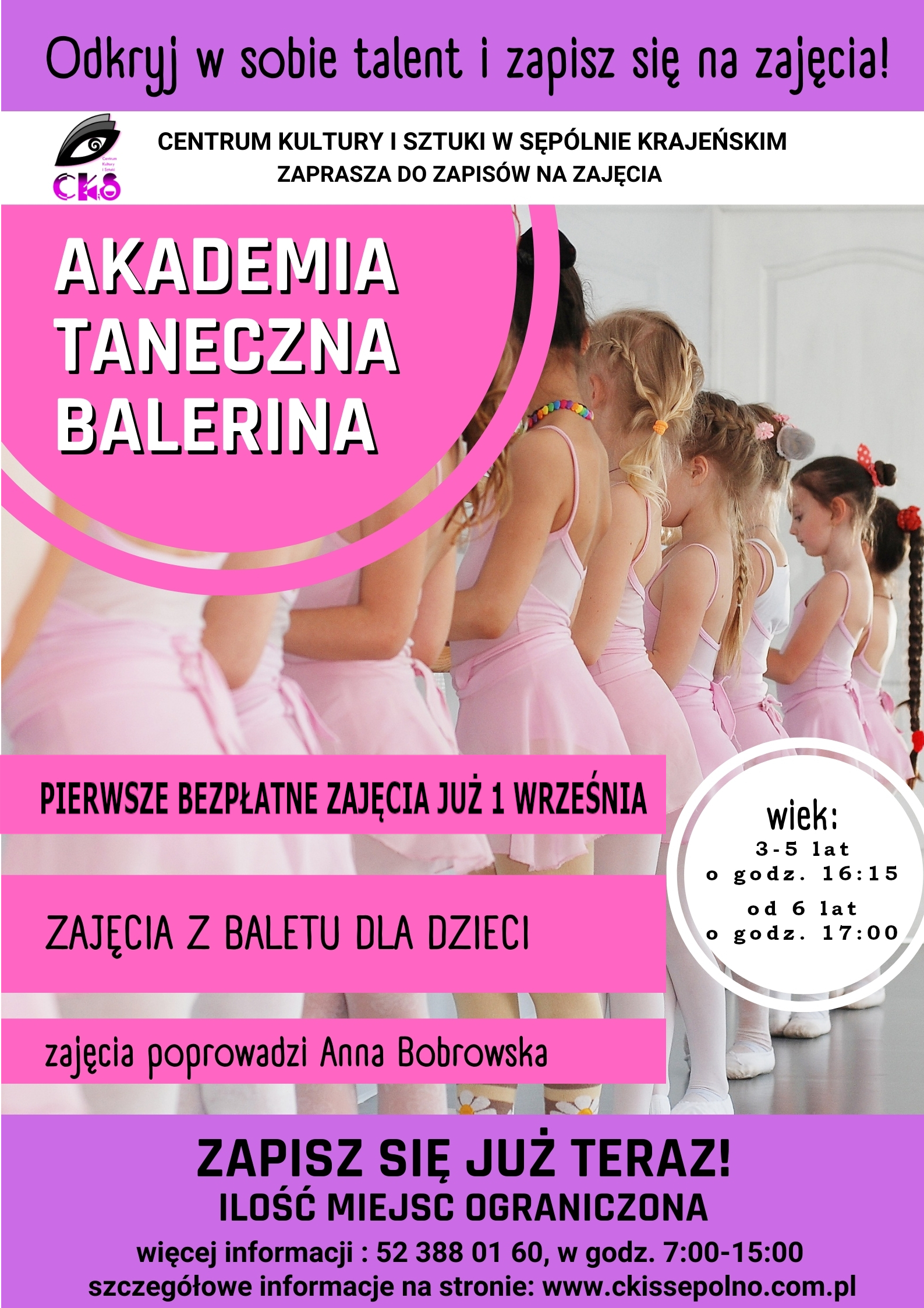 Akademia Taneczna Balerina – zapisy na nowy sezon!